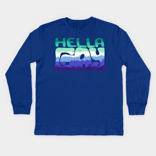 hella gay- achillean colors Kids Long Sleeve T-Shirt